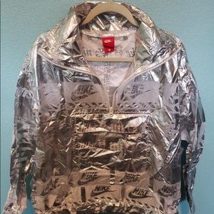 White Metallic Nike Windbreaker